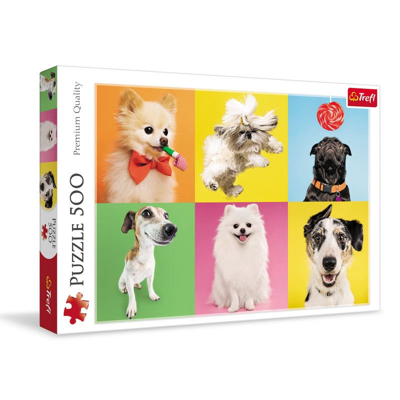 Trefl Dogs 500 Piece Jigsaw Puzzle Red 19"x13" Print, DIY Puzzle, Creative Fun, Classic Jigsaw for Adults and Children from 10 Years Old - Image 1
